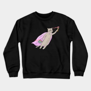 Cat Flying & Painting Crewneck Sweatshirt